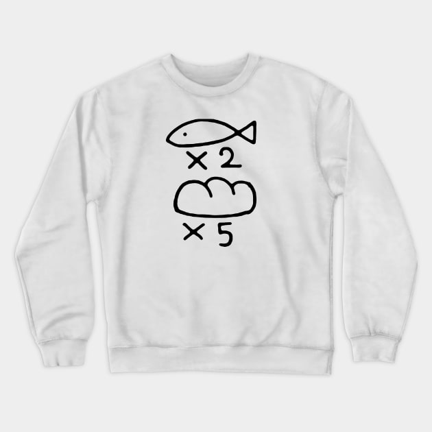 Fish x2 Bread x5 Crewneck Sweatshirt by SenecaReads